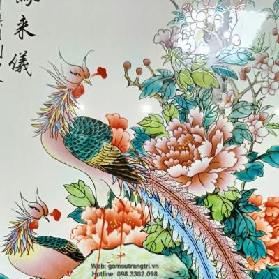 TRANH SỨ KHUNG GỖ - BÁCH ĐIỂU TRIỀU PHƯỢNG